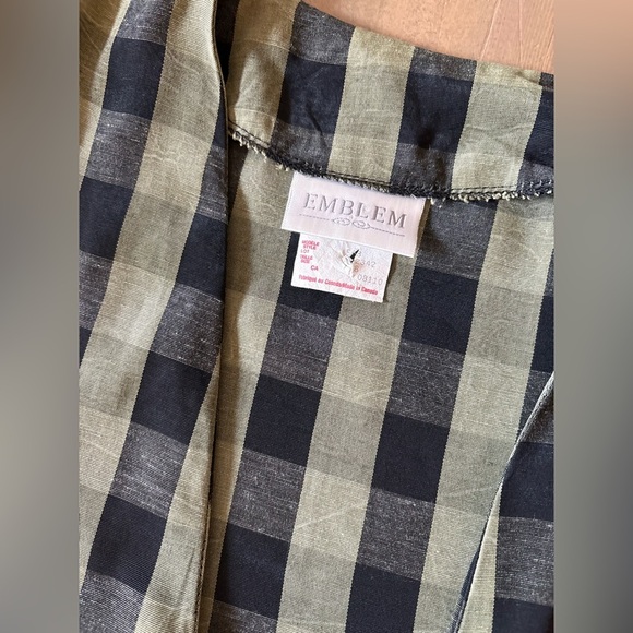 Vintage Plaid Open-Front Top - Black and Green Size 7/8 - Picture 4 of 10
